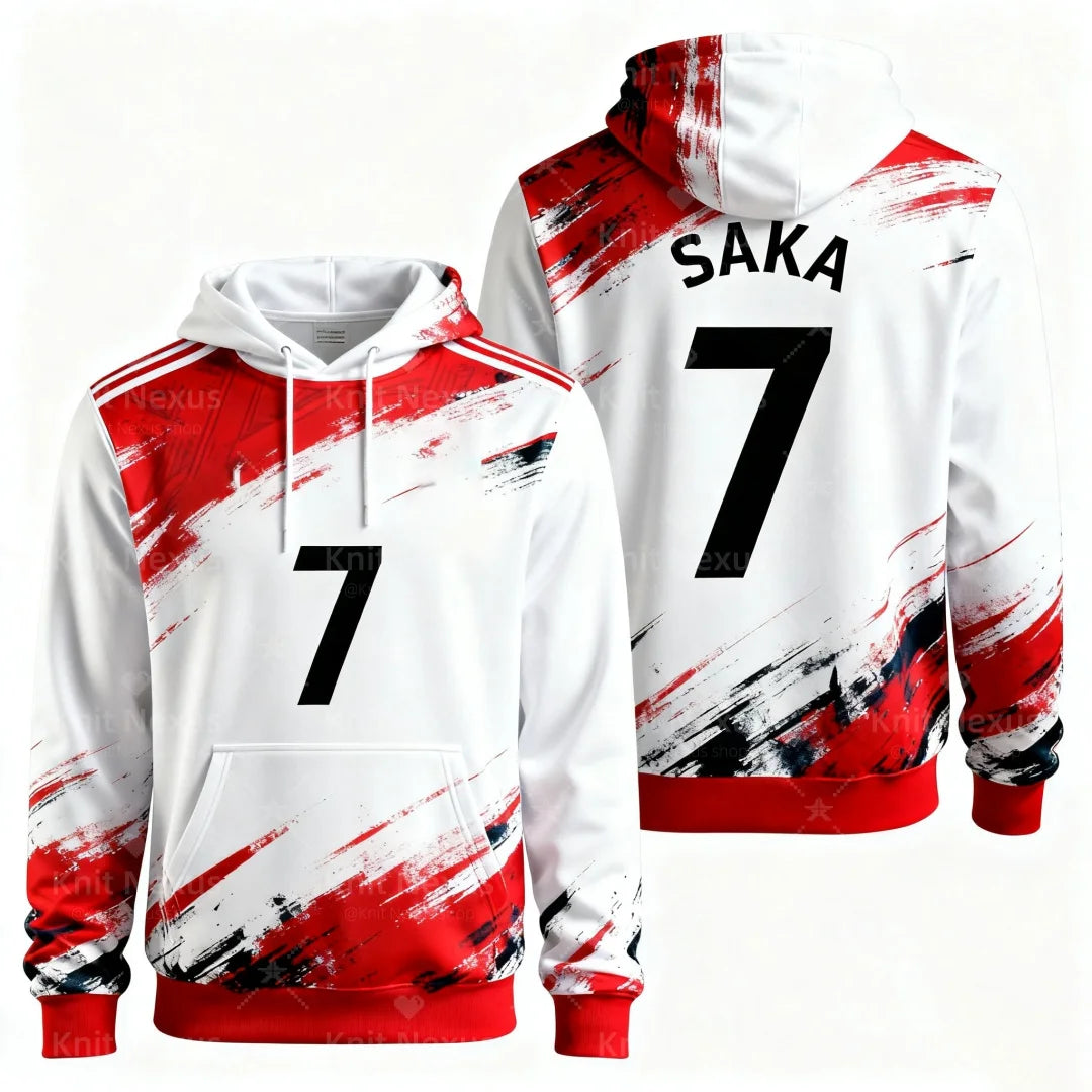 England hoodie Saka No. 7 football hoodie Autumn Fashion Leisure Sweatshirts Y2K Children's Hoodies Men's And Women's Hoodies