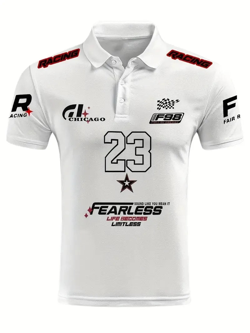 The 2025 summer new men's short-sleeved POLO shirt is casual fashionable and comfortable with 3D digital pattern printing