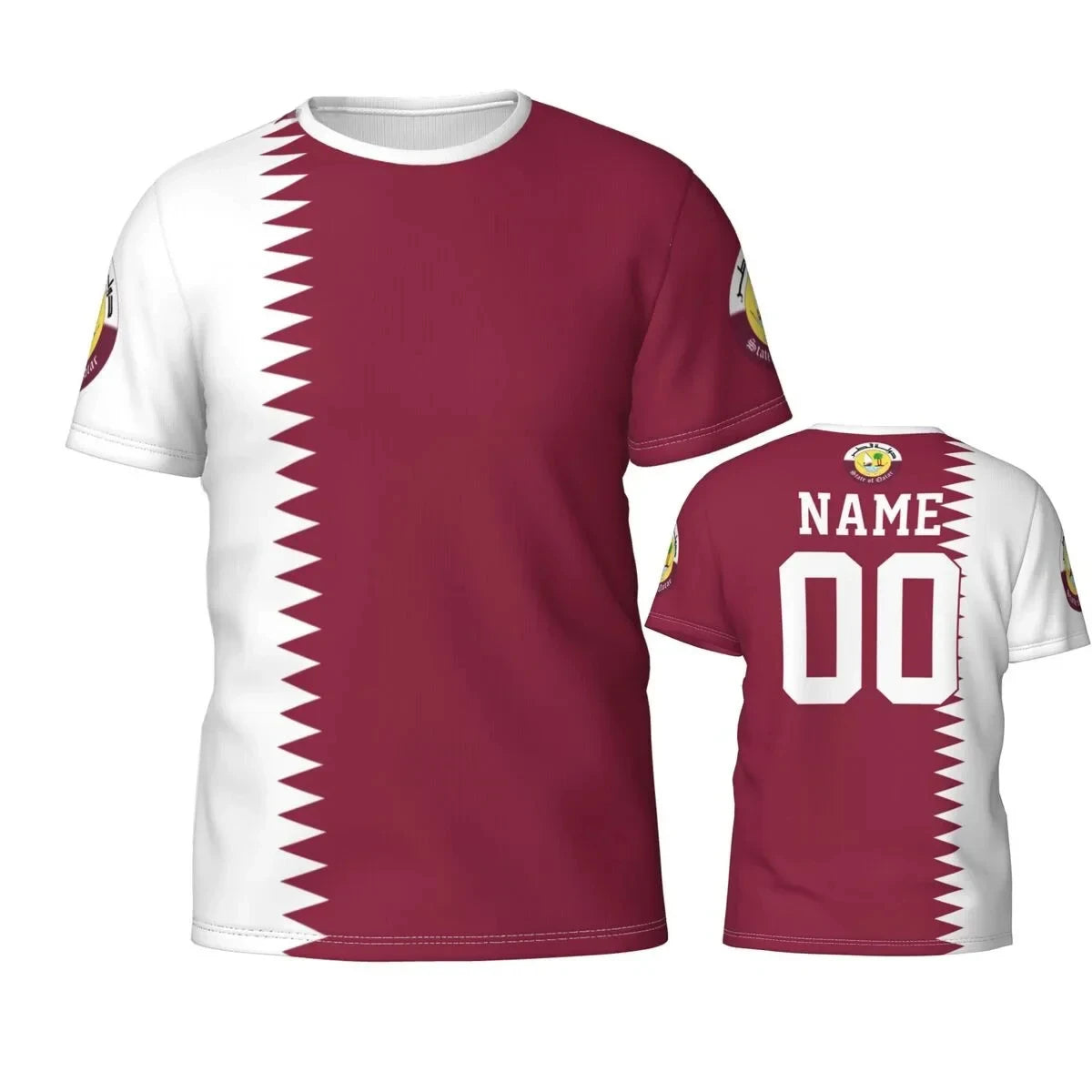 Qatar Flag Emblem Graphic T Shirt for Men Clothing Katar Football Team Jersey Tee Shirts Wholesale Soccer Club Fans Gift T-shirt