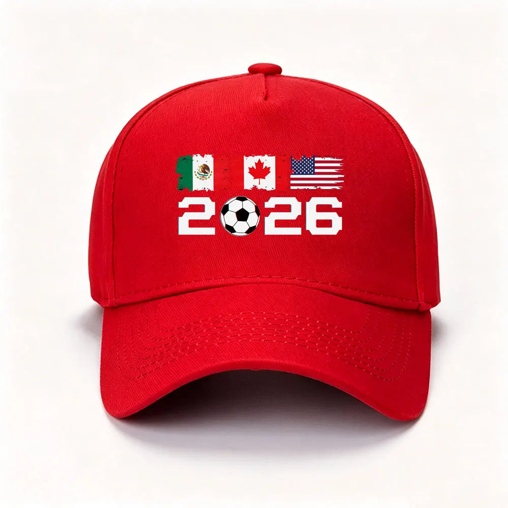 2026 North US Canada Mexico Flags Baseball Cap Unisex Adjustable Casual Sports Soccer Dad Hat Casual Adjustable Sports Fan Hat