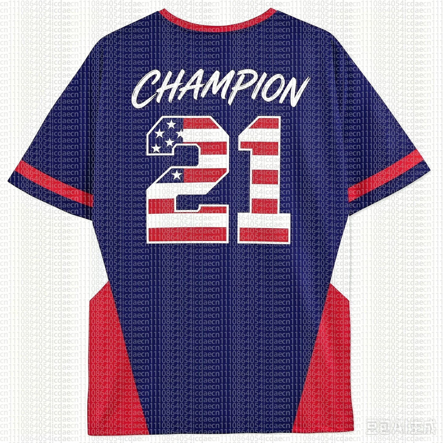 2026 USA Soccer Fan Cheer Jersey, With Champion Logo & Number On Back, Unisex Adult & Kids Casual Sports Top For Match Outfit