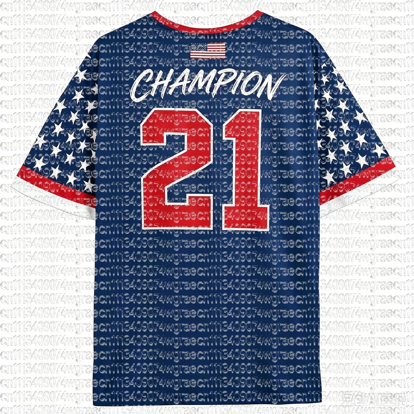 2026 Football Match USA Fan Cheer T-Shirt, Champion & Player Number Print On Back, Unisex Adult Kids Size Casual Sports Tees
