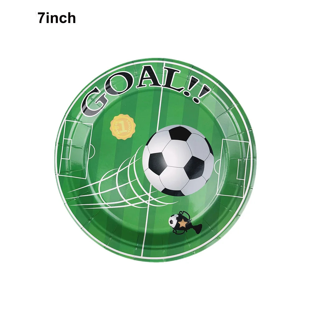 10/30/50Pcs Soccer Paper Plate Football Disposable Plates Cup Soccer Sports Theme Baby Shower Birthday Party Supplies Boy Favors