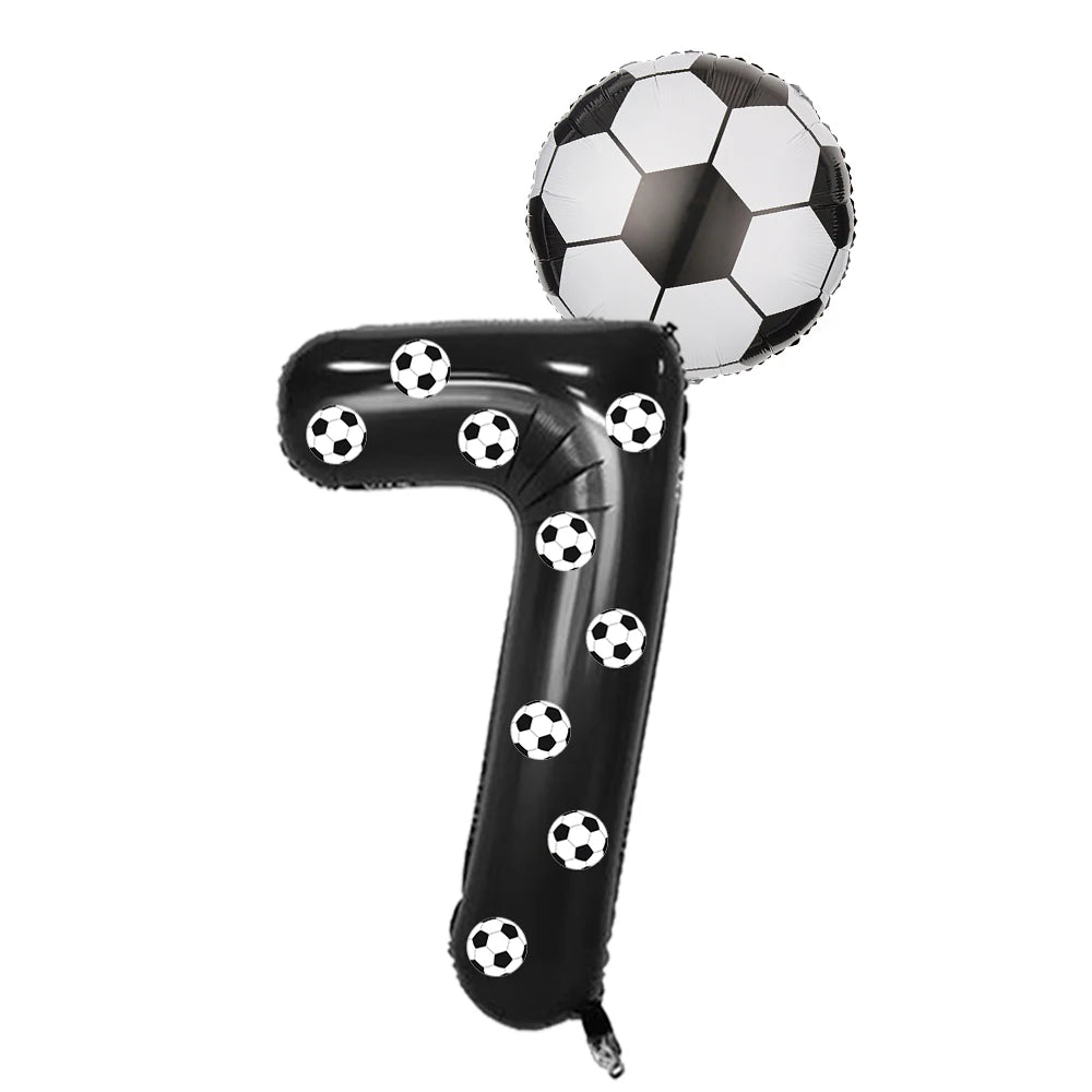 Soccer Football Birthday balloon number Balloon set Soccer Football party Banner Garland boys football birthday party decoration