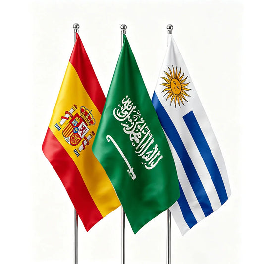 Spain Saudi Arabia Uruguay Soccer National Flags 150x90cm Double Stitched Fan Flags Bar Club Garden for Match Cheering Party Dec