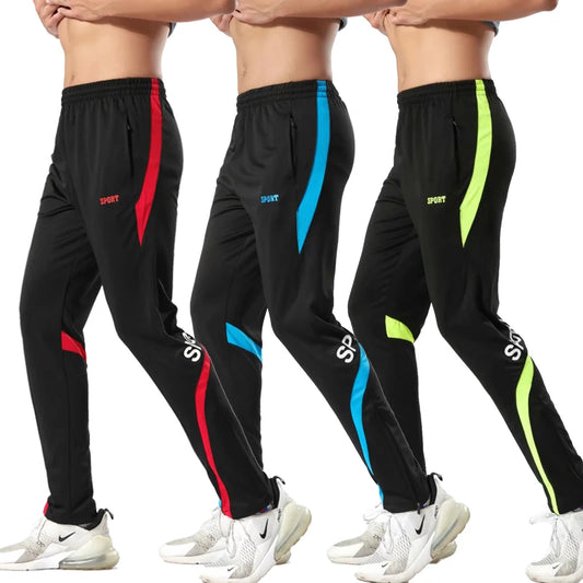 Sports Running pants Men's Football Training Pants Jogging Trousers Gym Fitness Soccer Pants Slim Zipper Football Sweatpants