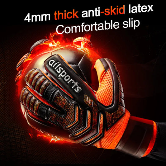 Men's Professional Football Goalkeeper Gloves with Latex Finger Protection Non-slip Kids & Adults Soccer Sport Goalie Gloves
