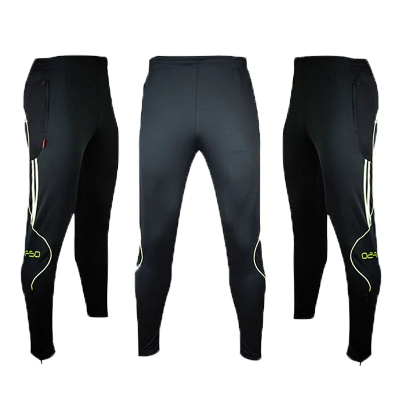 Shinestone Mens Soccer Training Sport Trousers With Pocket Zipper Jogging Male Fitness Workout Running Pants