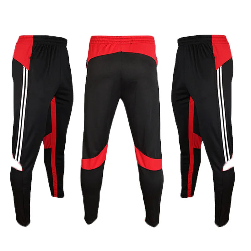 Shinestone Mens Soccer Training Sport Trousers With Pocket Zipper Jogging Male Fitness Workout Running Pants