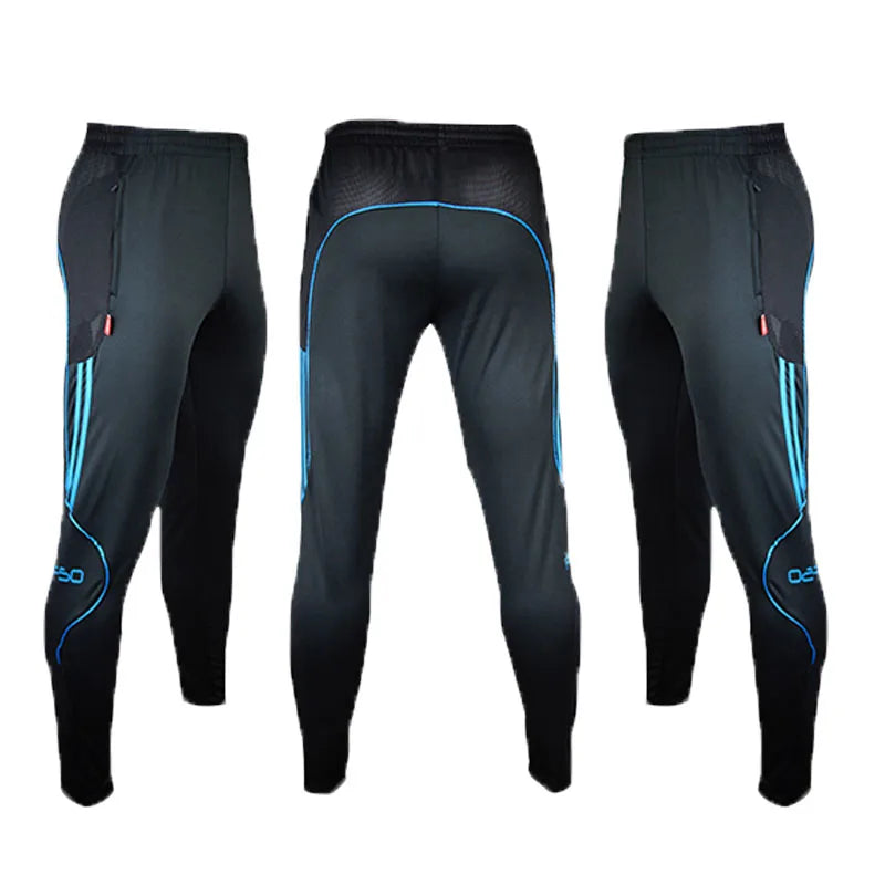 Shinestone Mens Soccer Training Sport Trousers With Pocket Zipper Jogging Male Fitness Workout Running Pants