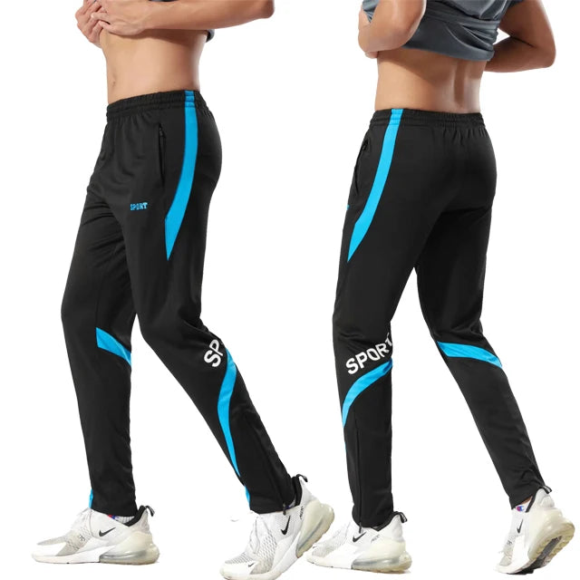 Sports Running pants Men's Football Training Pants Jogging Trousers Gym Fitness Soccer Pants Slim Zipper Football Sweatpants