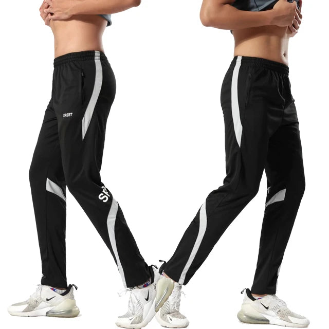 Sports Running pants Men's Football Training Pants Jogging Trousers Gym Fitness Soccer Pants Slim Zipper Football Sweatpants