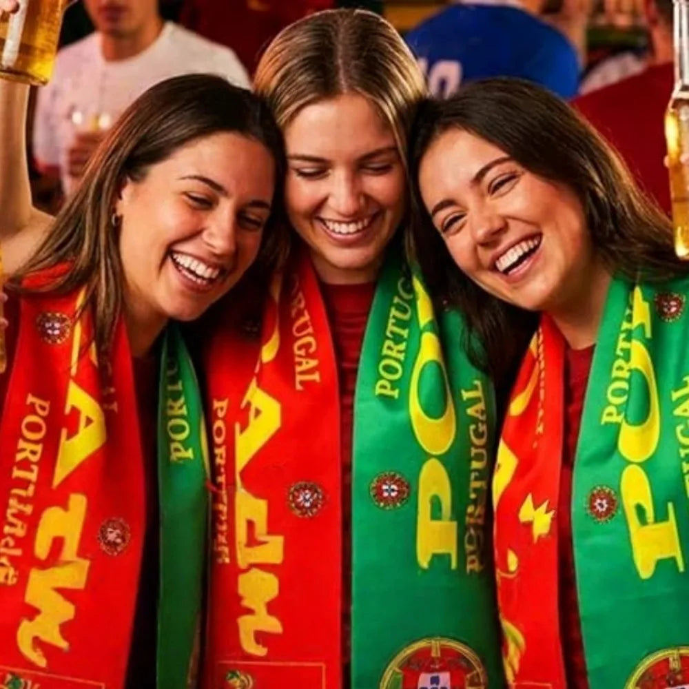 Portugal Polyester Scarf 14x136cm Double Side Printing Portugal Scarf Flags for Football Fans Supporter Gear World Souvenirs