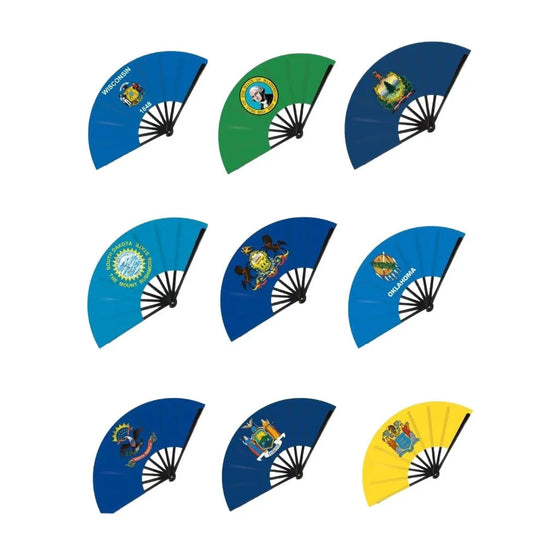 Foldable Flag Hand Fans Argentina Portugal Brazil Pattern Sport Matches Party Decor Football Supporters ollectible Home Ornament