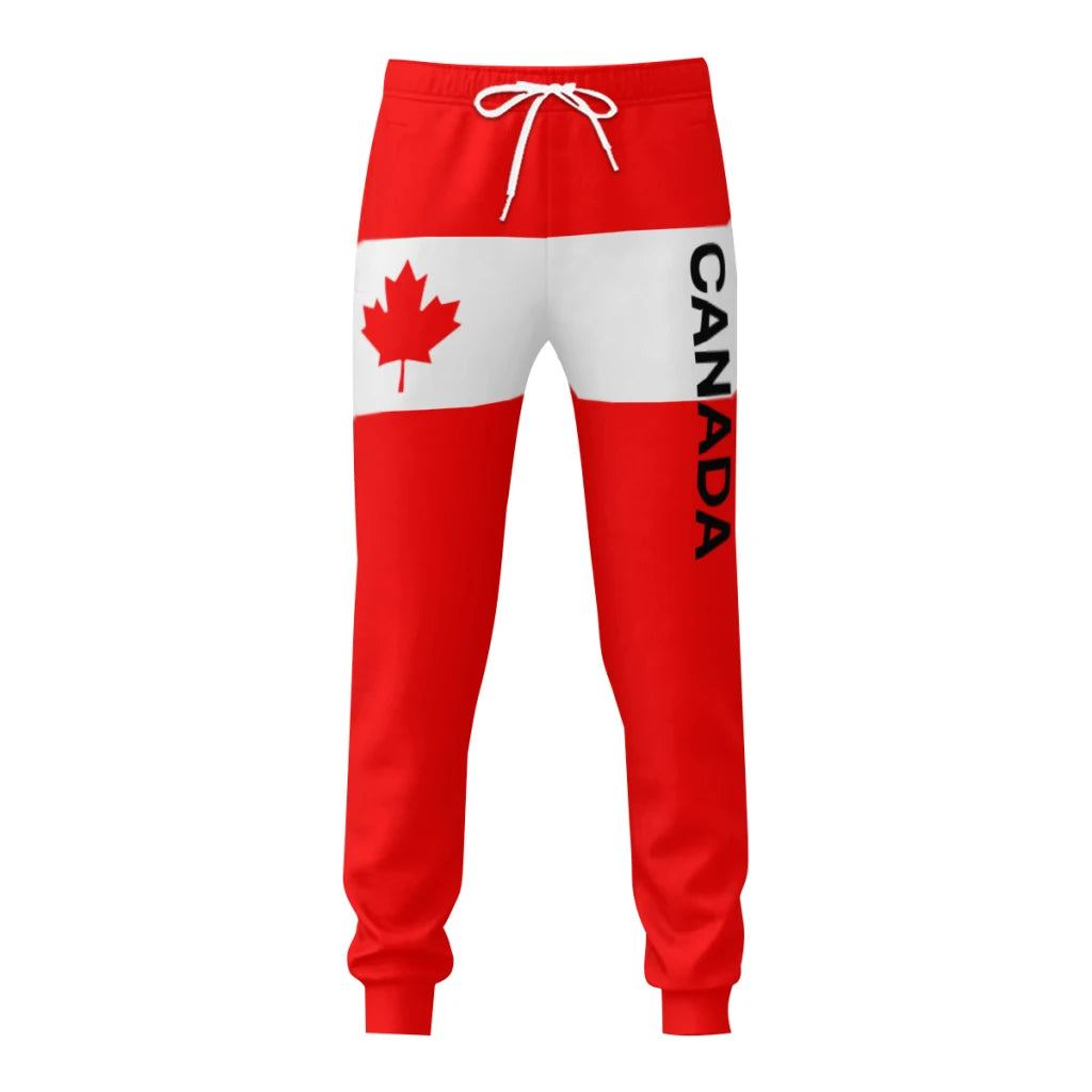 Mens Sweatpants Canada Flag Pants with Pockets Joggers Soccer Football Multifunction Sports Sweat With Drawstring