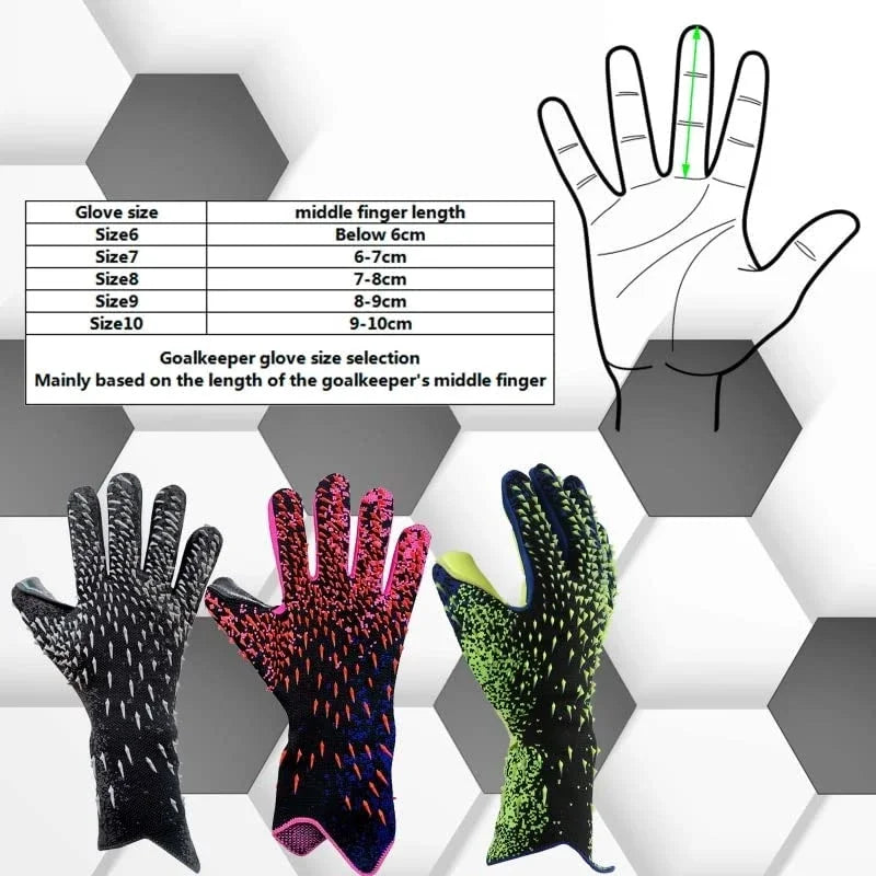Adults Kids Professional Goalkeeper Gloves, Thickened Latex Anti-slip Soccer Goalie Gloves Sports Protection