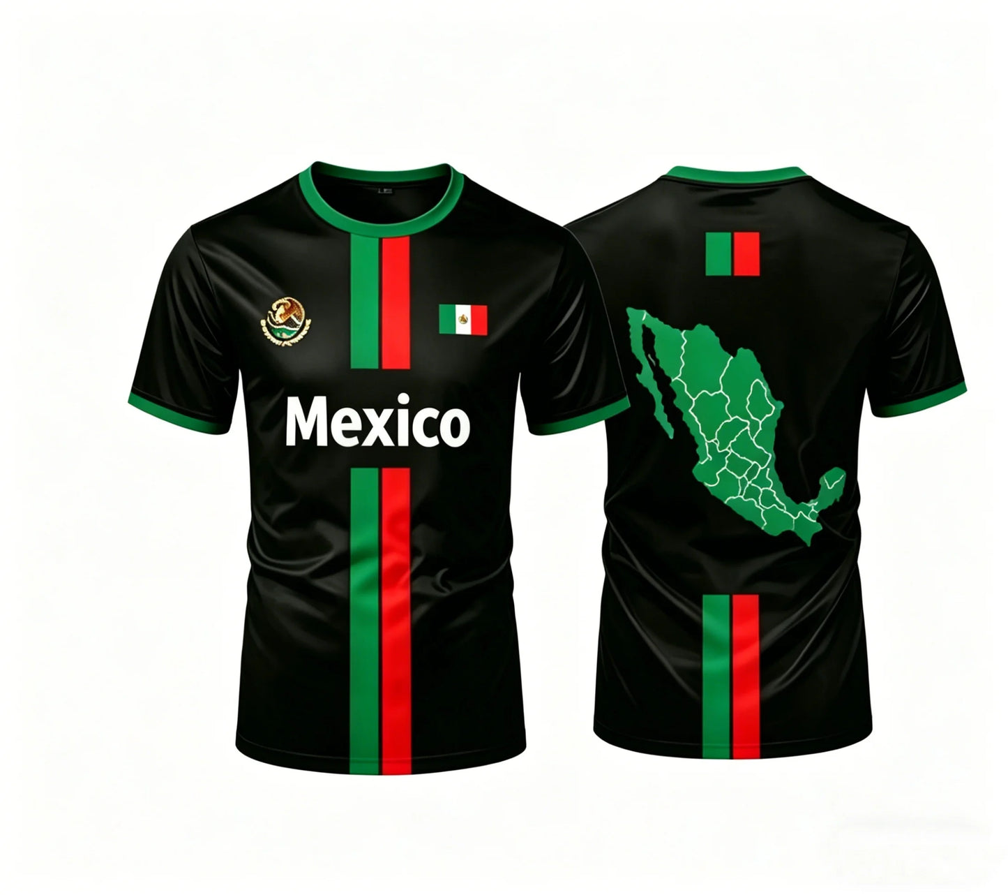 2026 Mexico Football T Shirts Summer Fashion Short Sleeve Mexico Flag 3D Printed T-shirts Casual Loose Men's Tops Kid's Clothes