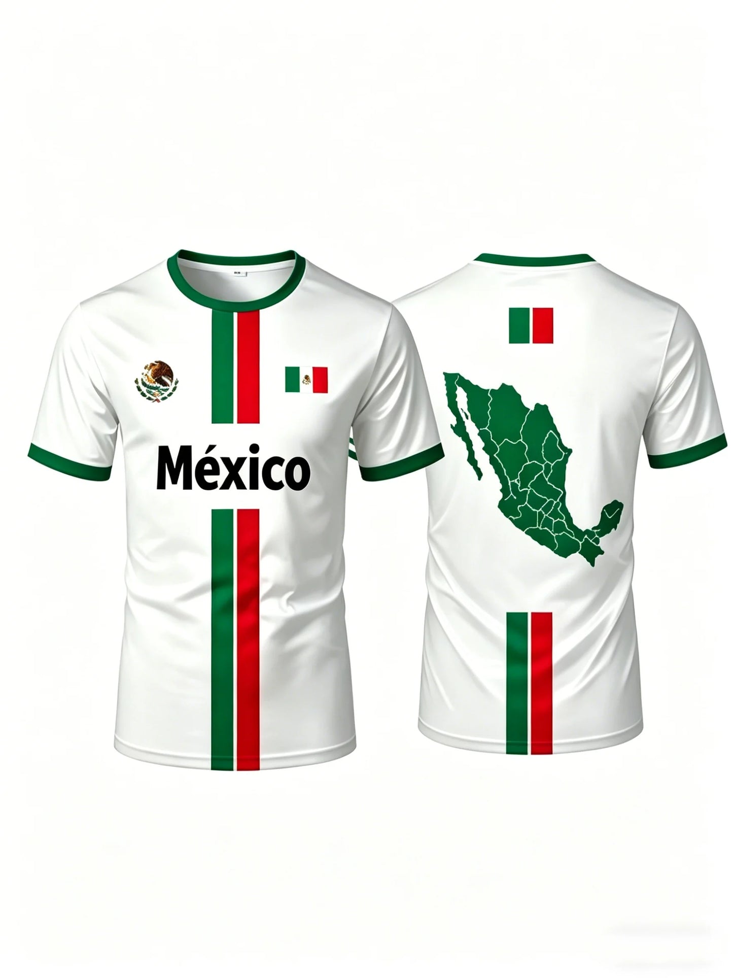 2026 Mexico Football T Shirts Summer Fashion Short Sleeve Mexico Flag 3D Printed T-shirts Casual Loose Men's Tops Kid's Clothes