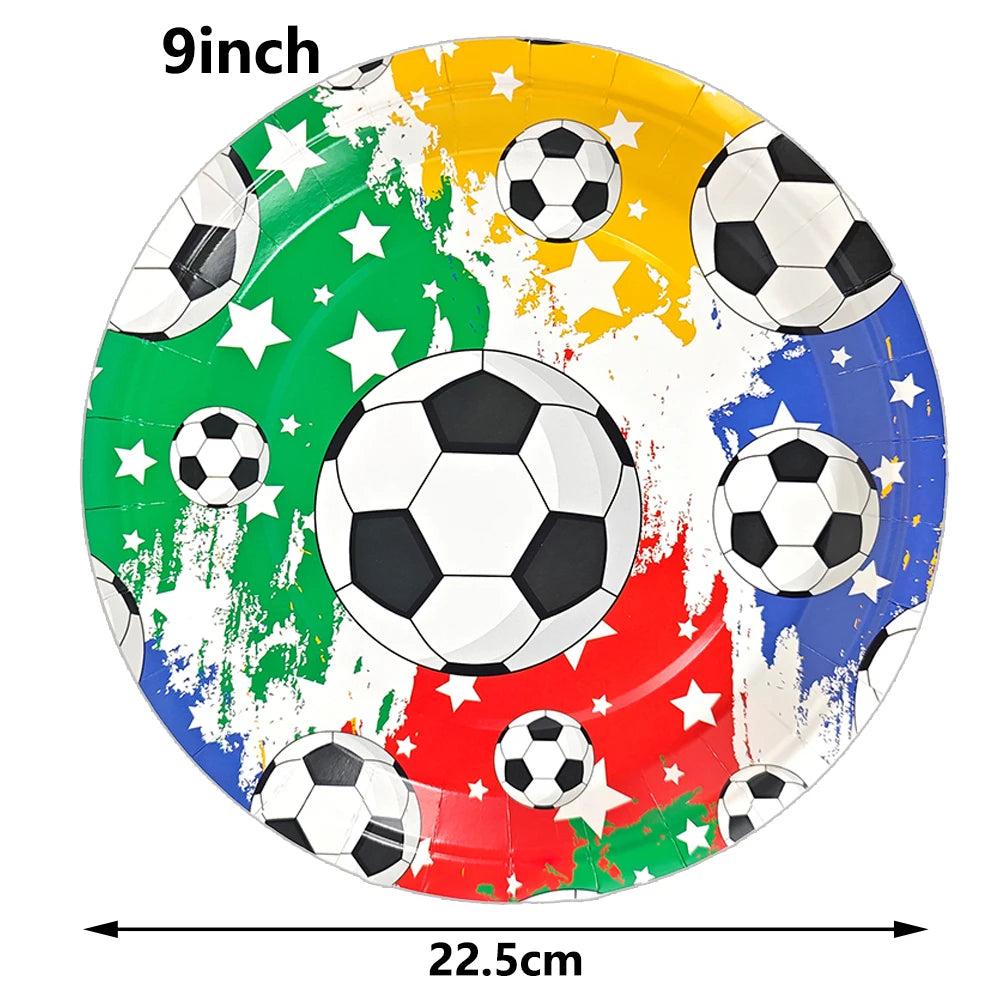 10/30/50Pcs Soccer Paper Plate Football Disposable Plates Cup Soccer Sports Theme Baby Shower Birthday Party Supplies Boy Favors