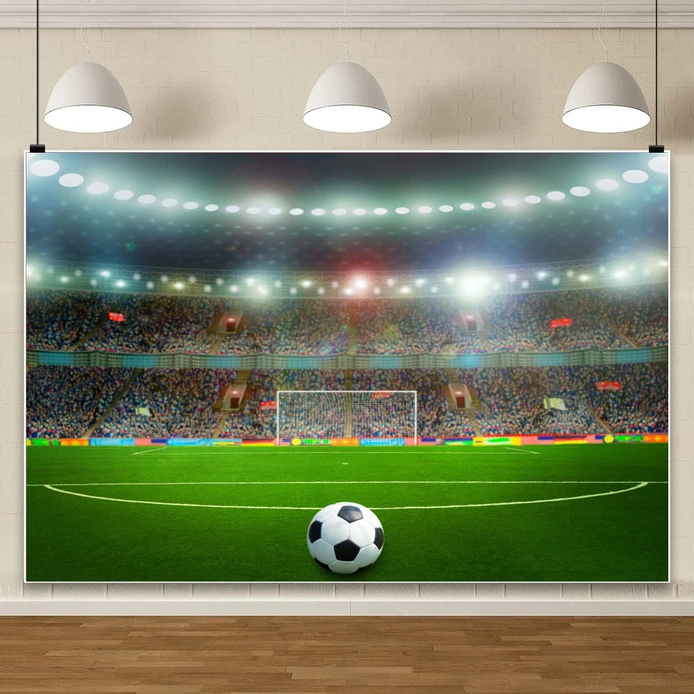Green Grass Field Soccer Football Backdrop Boys Birthday Party Decoration Photography Background Custom Banner Photoshoot Props