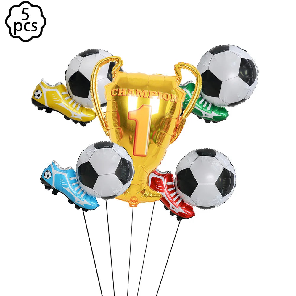 Soccer Football Birthday balloon number Balloon set Soccer Football party Banner Garland boys football birthday party decoration