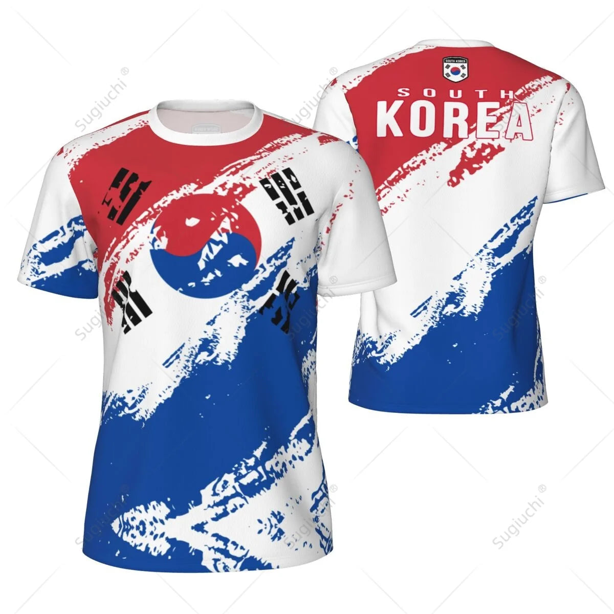 KOREA 3D Print Sports Quick-dry Breathable Men T-shirt Outdoor Football Jersey Fan Training Parent-child Short Sleeve Clothing