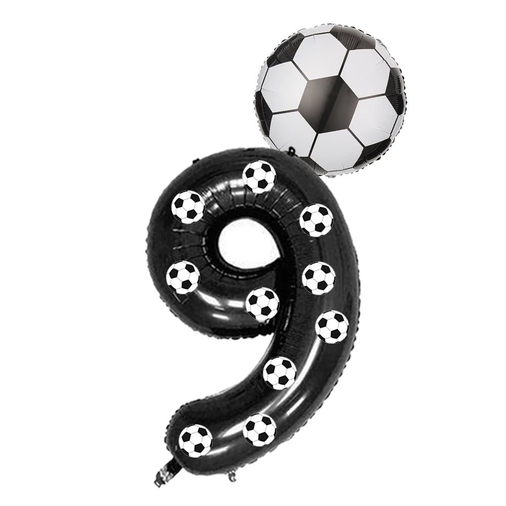 Soccer Football Birthday balloon number Balloon set Soccer Football party Banner Garland boys football birthday party decoration