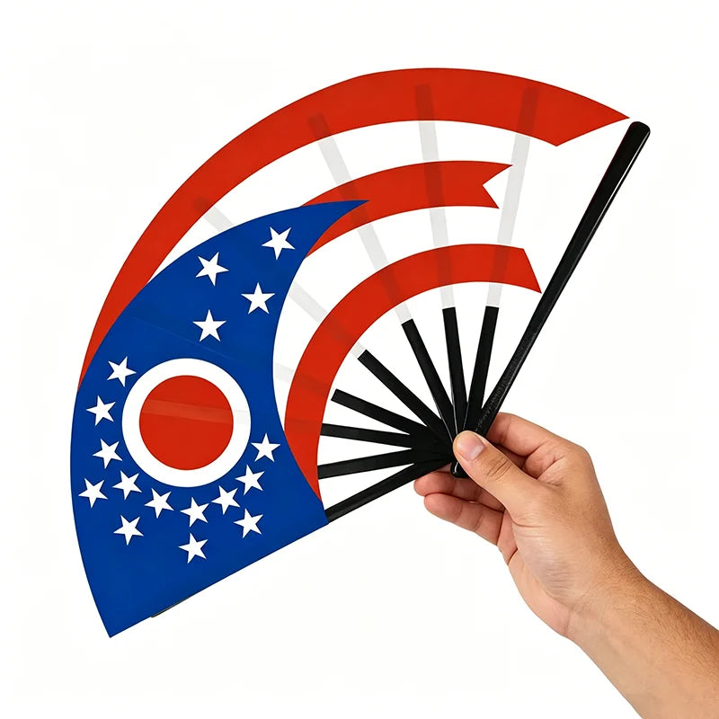 Foldable Flag Hand Fans Argentina Portugal Brazil Pattern Sport Matches Party Decor Football Supporters ollectible Home Ornament