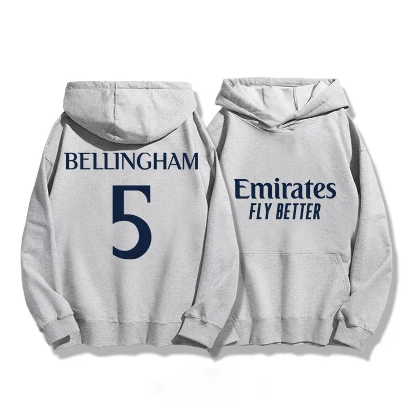 Men's Football Autumn_Winter Hoodie Madrid 7_10 Training Sports Running Hoodie Women's Street Loose Casual Fashion Trendy Coat