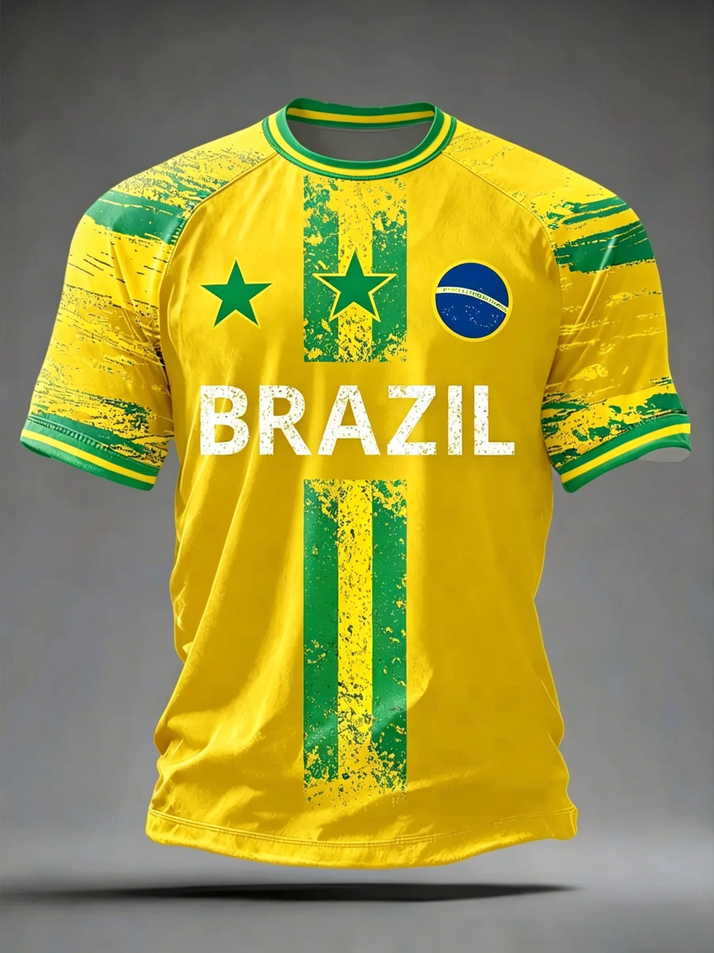 Brazil Football Support T Shirts Fan Cheer Tops Sleeve Casual Tee Unisex Adults Kids Full Sizes Stadium Match Watching Outfit