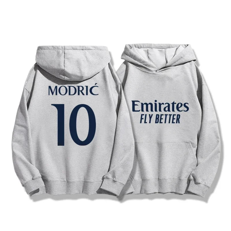 Men's Football Autumn_Winter Hoodie Madrid 7_10 Training Sports Running Hoodie Women's Street Loose Casual Fashion Trendy Coat