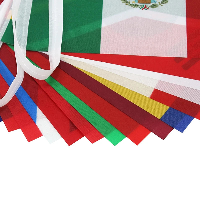 2026 Football Game International Bunting Of 48 Flag (48 Countries)，20x30cm with 48pcs/14x21cm with 48pcs