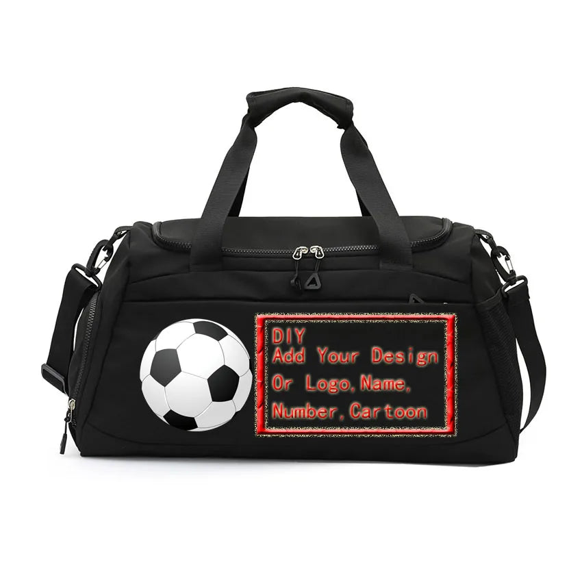 Basketball Football Badminton Rugby Baseball Shoulder Handbags Waterproof Customize Name Number Printed Dry Wet Separation Bags
