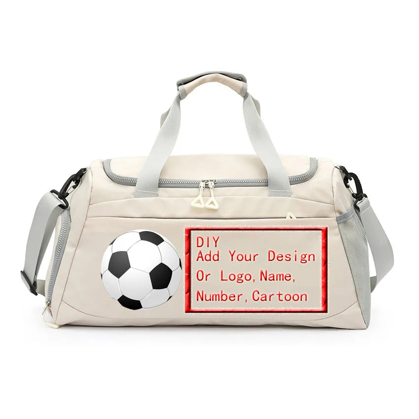 Basketball Football Badminton Rugby Baseball Shoulder Handbags Waterproof Customize Name Number Printed Dry Wet Separation Bags