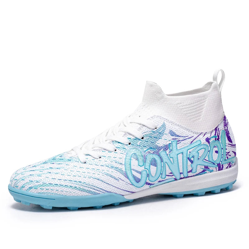 Football Shoes for Men & Women TF Stud Leather Anti-Slip Training Shoes for Students And Adults on Artificial And Natural Gras