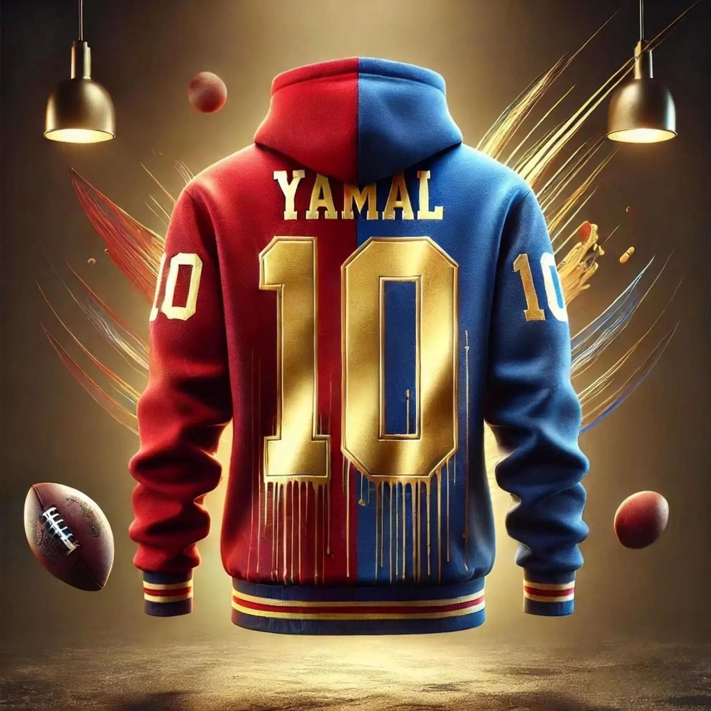 2026 YAMAL Luxury AI-Designed Graffiti Soccer Hoodie Long Sleeve Couple Autumn Winter Training Top Special Edition Sportswear