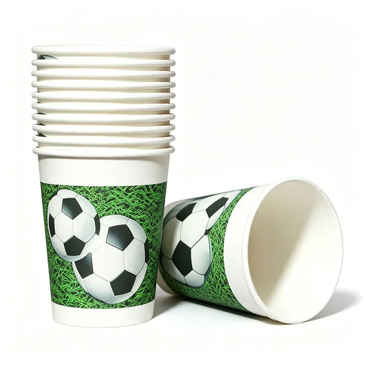 10/20/30/40/50Pcs Paper Cups Soccer Disposable Drinking Cups Football Themed Birthday Party Cups Picnic Soccer Party Supplies