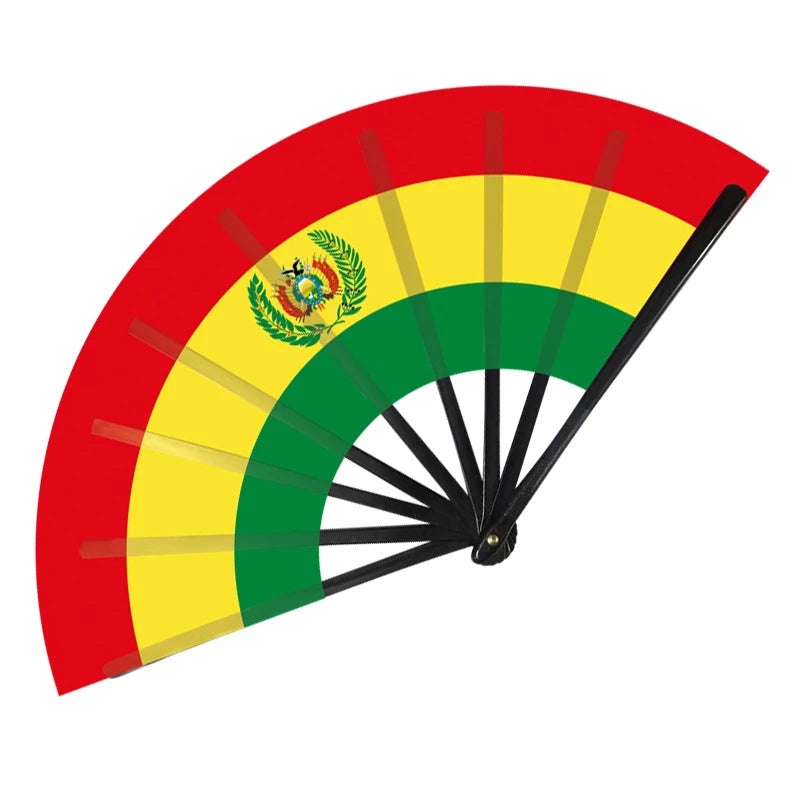 22cm Folding Hand Fan South America 8 Country Flags Cheering Fan For Sports Events Parties And Festival Celebrations