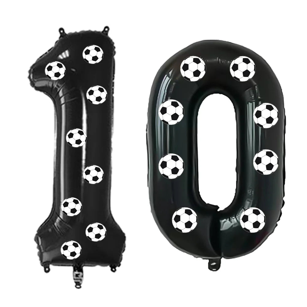 Soccer Football Birthday balloon number Balloon set Soccer Football party Banner Garland boys football birthday party decoration