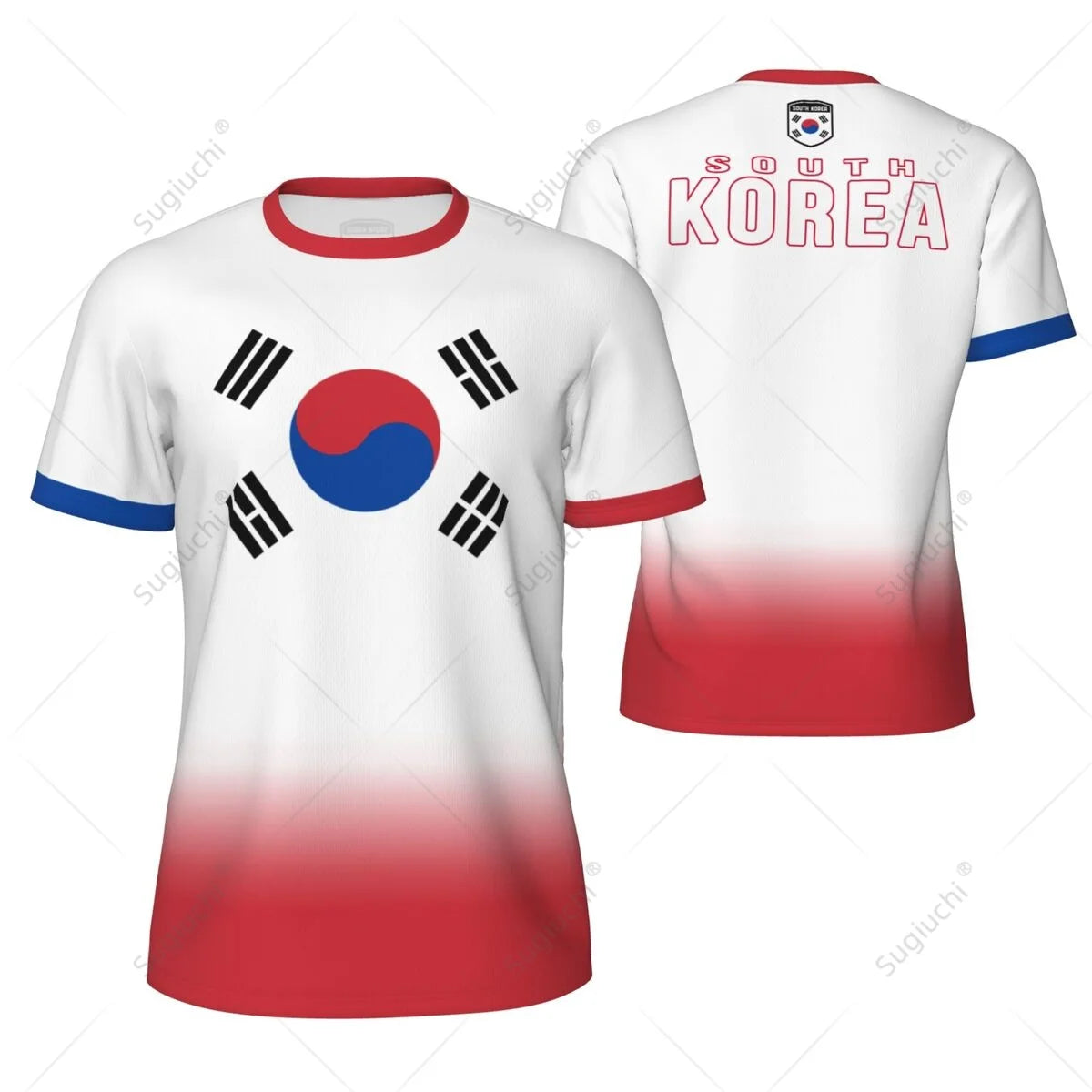 KOREA 3D Print Sports Quick-dry Breathable Men T-shirt Outdoor Football Jersey Fan Training Parent-child Short Sleeve Clothing