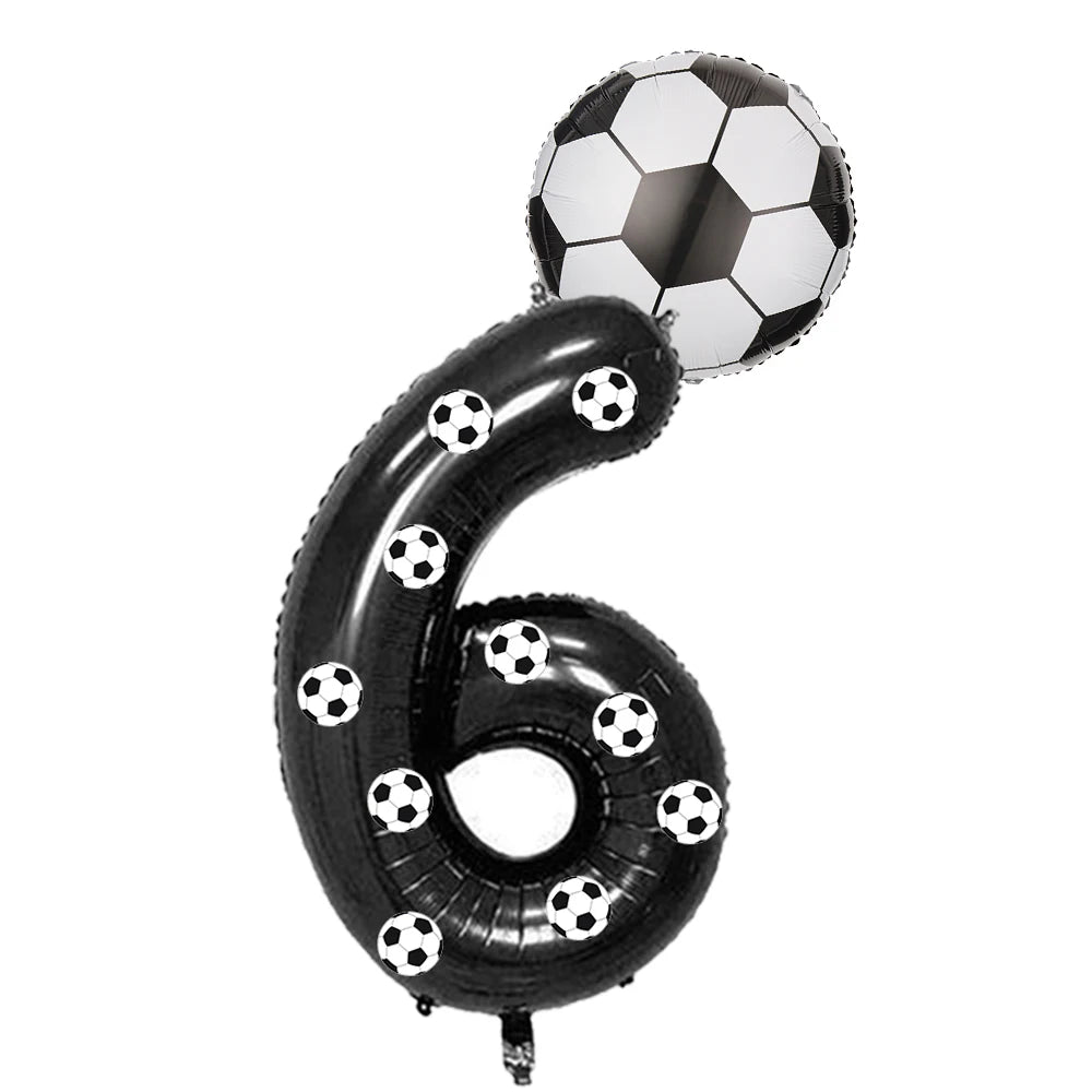 Soccer Football Birthday balloon number Balloon set Soccer Football party Banner Garland boys football birthday party decoration