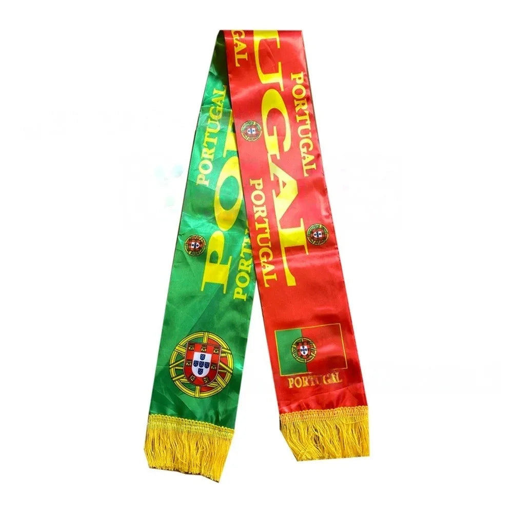 Portugal Polyester Scarf 14x136cm Double Side Printing Portugal Scarf Flags for Football Fans Supporter Gear World Souvenirs