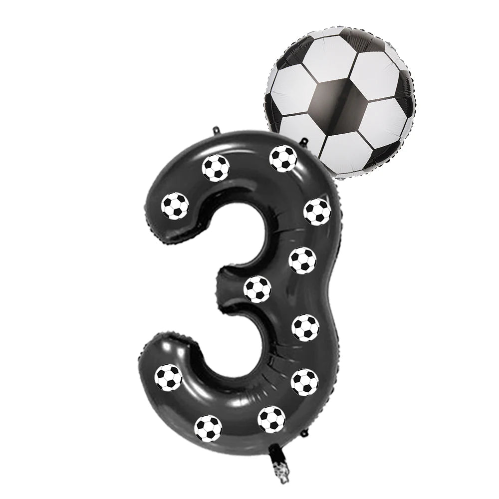 Soccer Football Birthday balloon number Balloon set Soccer Football party Banner Garland boys football birthday party decoration