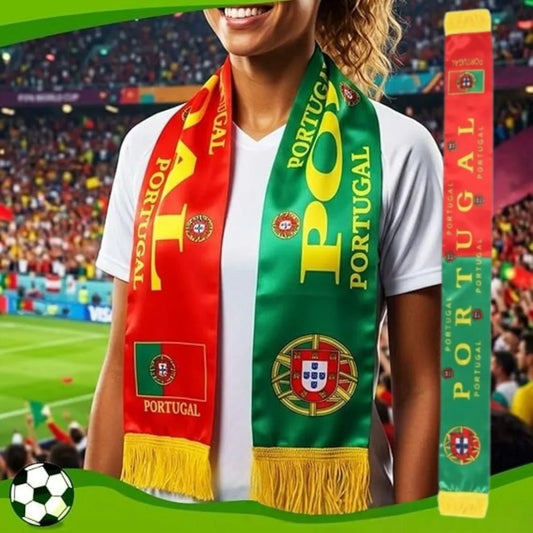 Portugal Polyester Scarf 14x136cm Double Side Printing Portugal Scarf Flags for Football Fans Supporter Gear World Souvenirs