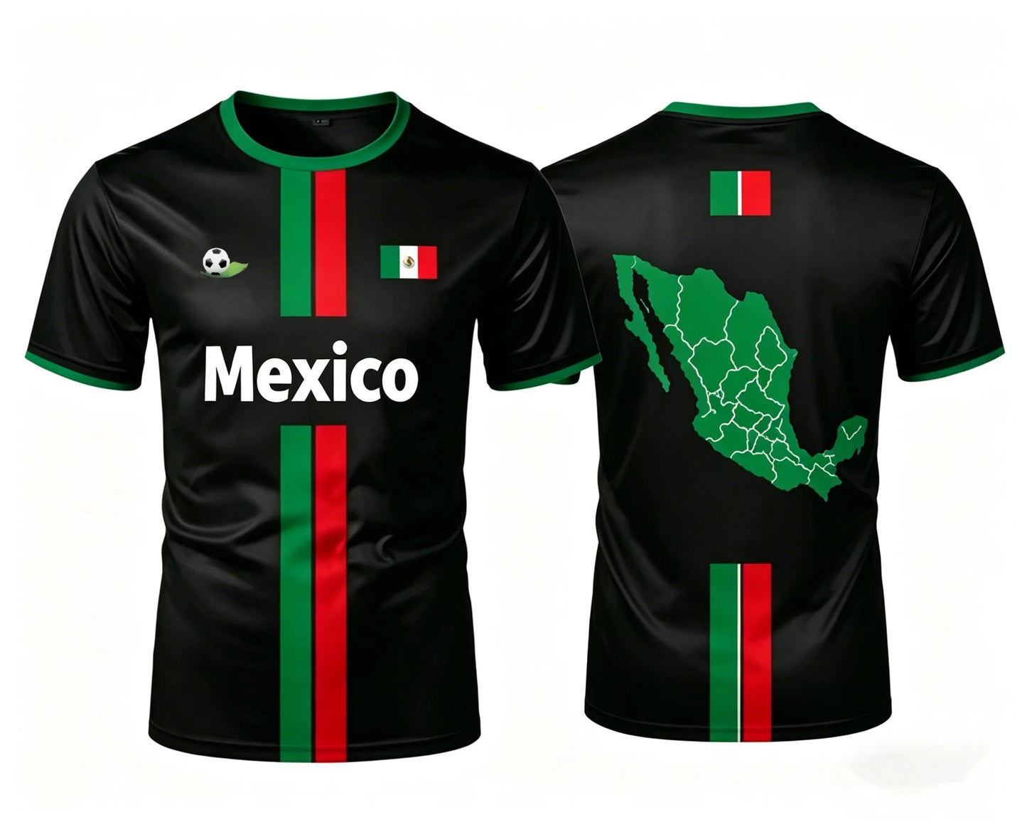 2026 Mexico Football T Shirts Summer Fashion Short Sleeve Mexico Flag 3D Printed T-shirts Casual Loose Men's Tops Kid's Clothes