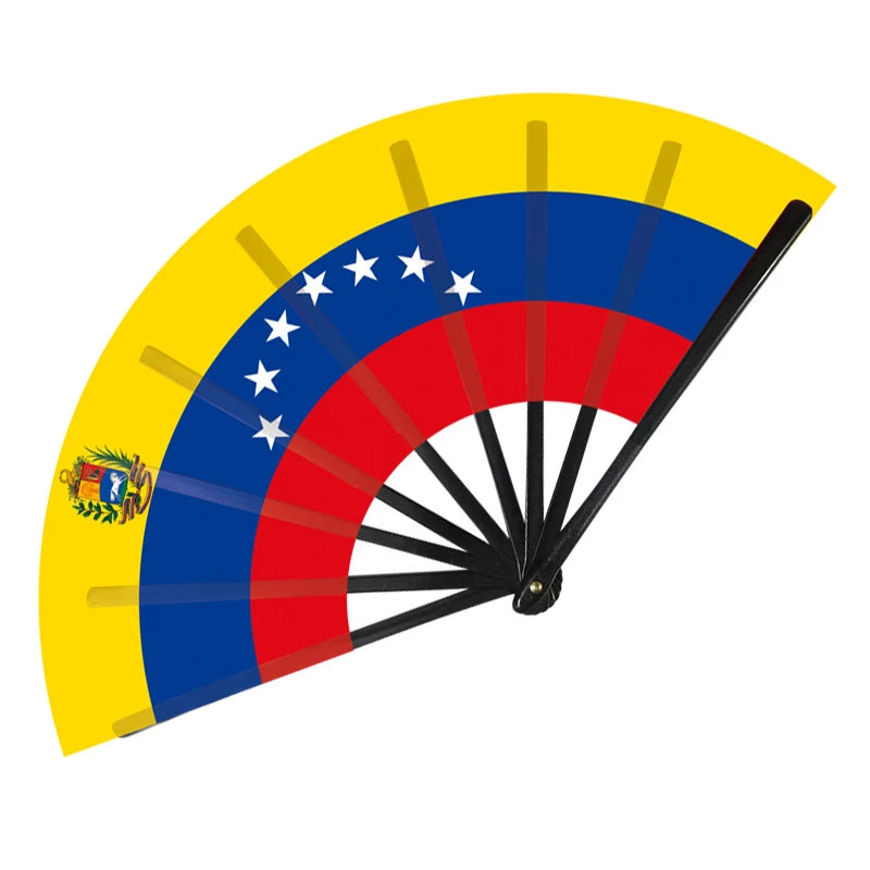 22cm Folding Hand Fan South America 8 Country Flags Cheering Fan For Sports Events Parties And Festival Celebrations