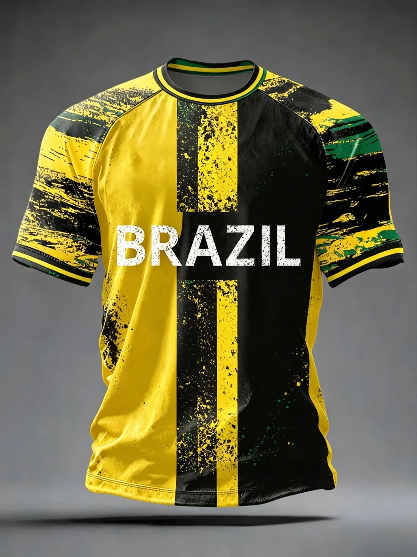 Brazil Football Support T Shirts Fan Cheer Tops Sleeve Casual Tee Unisex Adults Kids Full Sizes Stadium Match Watching Outfit