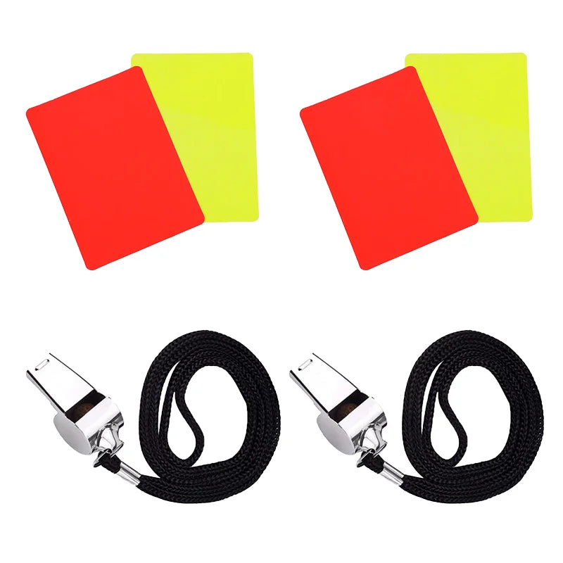 Soccer Referee Whistle Red and Yellow Card Tools Professional Football Soccer Ball Match Referee Kit Outdoor Survival Equipment