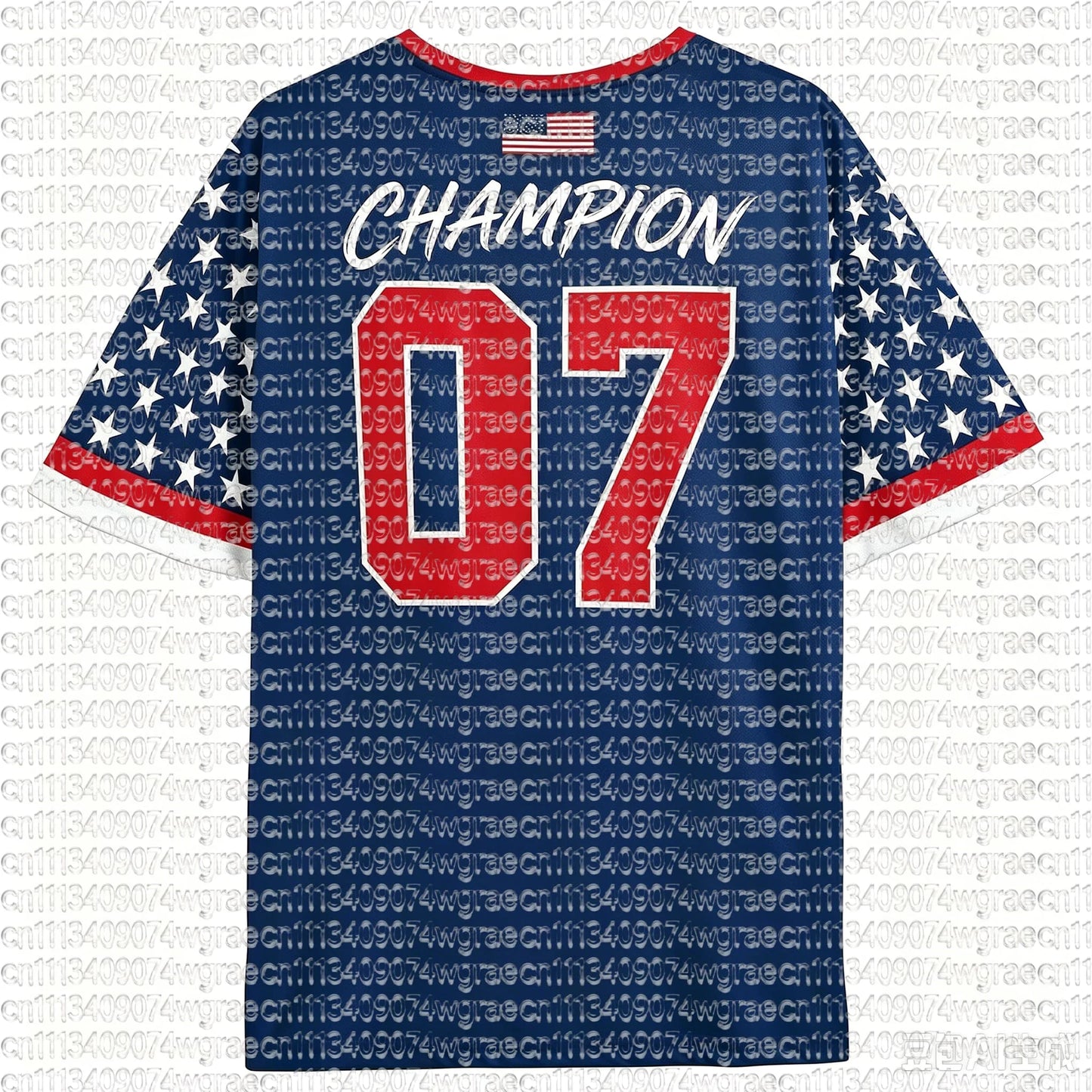 2026 Football Match USA Fan Cheer T-Shirt, Champion & Player Number Print On Back, Unisex Adult Kids Size Casual Sports Tees