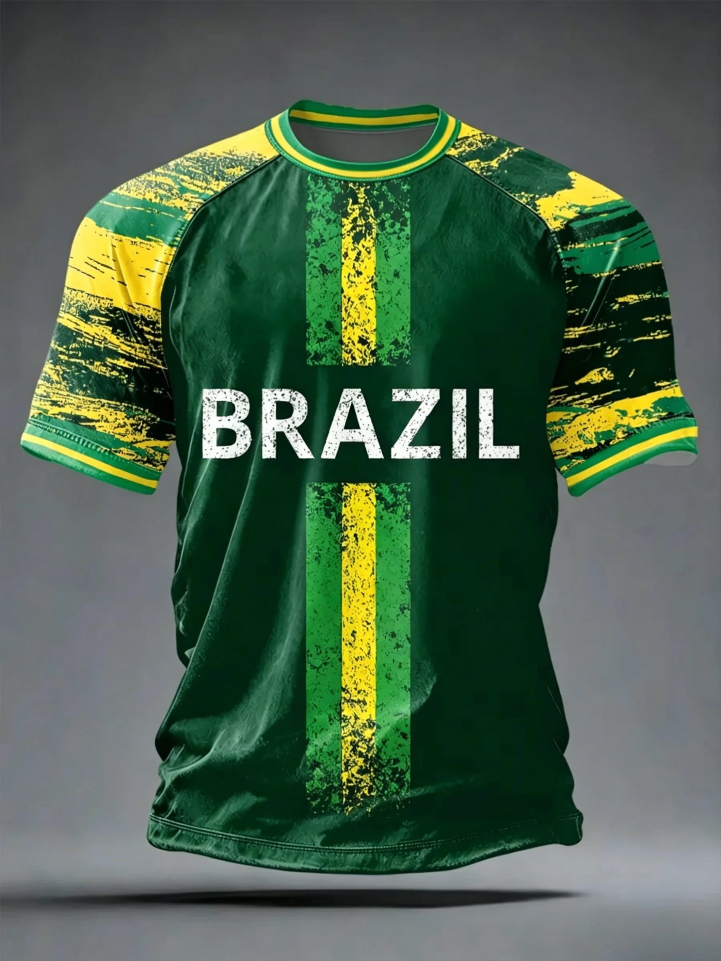 Brazil Football Support T Shirts Fan Cheer Tops Sleeve Casual Tee Unisex Adults Kids Full Sizes Stadium Match Watching Outfit